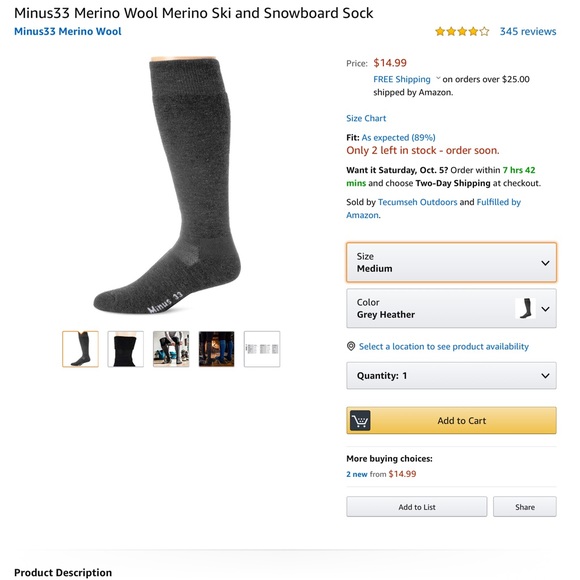 Minus33 Merino Wool Ski and Snowboard Sock